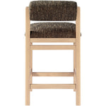 Roundhill Linen Textured Fabric Upholstered Counter Stool in Brown
