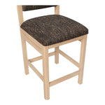 Roundhill Linen Textured Fabric Upholstered Counter Stool in Brown