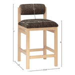 Roundhill Linen Textured Fabric Upholstered Counter Stool in Brown