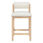 Roundhill Linen Textured Fabric Upholstered Counter Stool in Cream