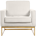Noah Velvet Upholstered Accent Chair (511-) in Cream