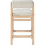 Roundhill Linen Textured Fabric Upholstered Counter Stool in Cream