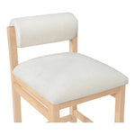 Roundhill Linen Textured Fabric Upholstered Counter Stool in Cream