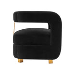 Amirah Velvet Lounge Chair in Black