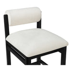Roundhill Linen Textured Fabric Upholstered Counter Stool in Cream