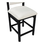 Roundhill Linen Textured Fabric Upholstered Counter Stool in Cream