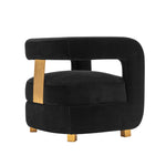 Amirah Velvet Lounge Chair in Black