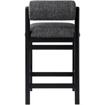 Roundhill Linen Textured Fabric Upholstered Counter Stool in Black