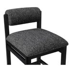 Roundhill Linen Textured Fabric Upholstered Counter Stool in Black