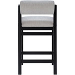 Roundhill Linen Textured Fabric Upholstered Counter Stool in Grey