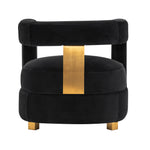 Amirah Velvet Lounge Chair in Black