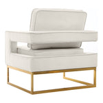 Noah Velvet Upholstered Accent Chair (511-) in Cream