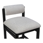 Roundhill Linen Textured Fabric Upholstered Counter Stool in Grey