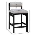 Roundhill Linen Textured Fabric Upholstered Counter Stool in Grey