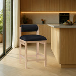Roundhill Vegan Leather Upholstered Counter Stool in Black