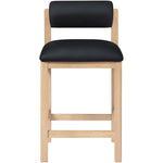 Roundhill Vegan Leather Upholstered Counter Stool in Black