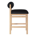 Roundhill Vegan Leather Upholstered Counter Stool in Black