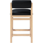 Roundhill Vegan Leather Upholstered Counter Stool in Black