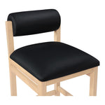 Roundhill Vegan Leather Upholstered Counter Stool in Black