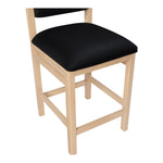 Roundhill Vegan Leather Upholstered Counter Stool in Black