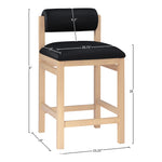 Roundhill Vegan Leather Upholstered Counter Stool in Black