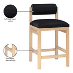 Roundhill Vegan Leather Upholstered Counter Stool in Black