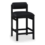 Roundhill Vegan Leather Upholstered Counter Stool in Black