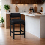 Roundhill Vegan Leather Upholstered Counter Stool in Black