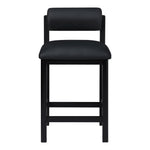 Roundhill Vegan Leather Upholstered Counter Stool in Black