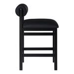 Roundhill Vegan Leather Upholstered Counter Stool in Black