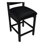Roundhill Vegan Leather Upholstered Counter Stool in Black