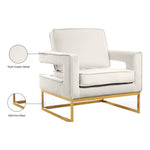 Noah Velvet Upholstered Accent Chair (511-) in Cream