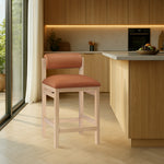 Roundhill Vegan Leather Upholstered Counter Stool in Cognac