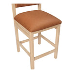 Roundhill Vegan Leather Upholstered Counter Stool in Cognac