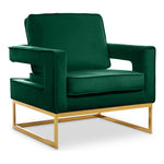 Noah Velvet Upholstered Accent Chair (511-) in Green