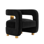 Amirah Velvet Lounge Chair in Black