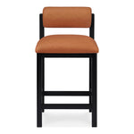 Roundhill Vegan Leather Upholstered Counter Stool in Cognac