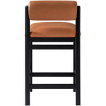 Roundhill Vegan Leather Upholstered Counter Stool in Cognac