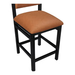 Roundhill Vegan Leather Upholstered Counter Stool in Cognac