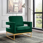 Noah Velvet Upholstered Accent Chair (511-) in Green