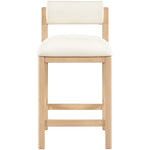 Roundhill Vegan Leather Upholstered Counter Stool in Cream