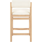 Roundhill Vegan Leather Upholstered Counter Stool in Cream