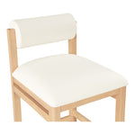 Roundhill Vegan Leather Upholstered Counter Stool in Cream