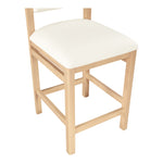 Roundhill Vegan Leather Upholstered Counter Stool in Cream