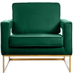Noah Velvet Upholstered Accent Chair (511-) in Green