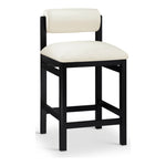 Roundhill Vegan Leather Upholstered Counter Stool in Cream