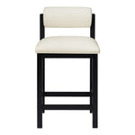 Roundhill Vegan Leather Upholstered Counter Stool in Cream