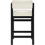 Roundhill Vegan Leather Upholstered Counter Stool in Cream