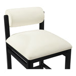 Roundhill Vegan Leather Upholstered Counter Stool in Cream