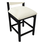 Roundhill Vegan Leather Upholstered Counter Stool in Cream